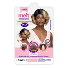 Load image into Gallery viewer, JANET COLLECTION MELT HD PART LACE RAVEN WIG