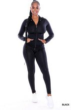 Load image into Gallery viewer, ACCESS LADIES 2PC ACTIVEWEAR ZIPPER HOODY OUTFIT SET (O/S FITS MOST)