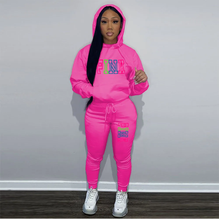 Load image into Gallery viewer, WOMEN&#39;S 2pc PINK PRINT HOODIE &amp; JOGGER SET (PINK) IN STORES NOW!