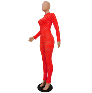WOMEN'S RED HOLLOW OUT ONE PIECE JUMPSUIT IN STORES NOW!