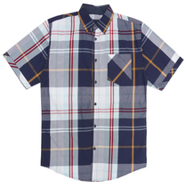 Load image into Gallery viewer, V845 VENO BUTTON-DOWN PLAID SHORT SLEEVES - NAVY