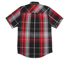 Load image into Gallery viewer, V845 VENO BUTTON-DOWN PLAID SHORT SLEEVES - BLACK/RED