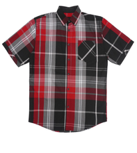 Load image into Gallery viewer, V845 VENO BUTTON-DOWN PLAID SHORT SLEEVES - BLACK/RED