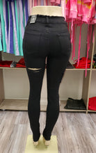 Load image into Gallery viewer, REDFOX HIGH WAISTED Rip Off Fringe Jeans (BLACK) PA0434