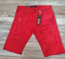 Load image into Gallery viewer, FOCUS MOTO RIPPED SHORTS (RED)