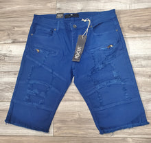 Load image into Gallery viewer, FOCUS MOTO RIPPED SHORTS (ROYAL)
