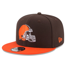 Load image into Gallery viewer, Cleveland Browns New Era Basic 9FIFTY Adjustable Snapback Hat -Brown/Orange