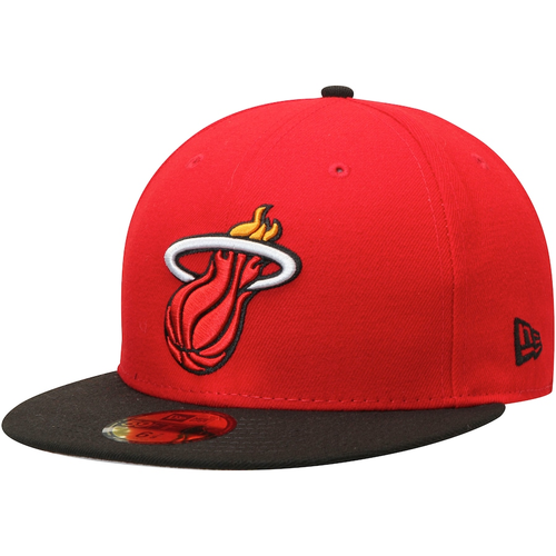 Miami Heat New Era Official Team Color 2Tone 59FIFTY Fitted Hat - Red/Black