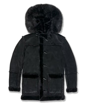 Load image into Gallery viewer, REDFOX DAKOMA FAUX SUEDE COAT W/FAUX FUR TRIMMED HOOD (BLK)