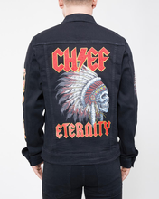 Load image into Gallery viewer, ETERNITY &quot;Chief Patchwork&quot; Denim Jacket (Black)