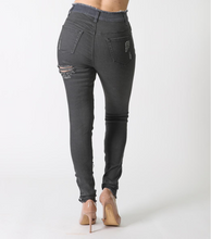 Load image into Gallery viewer, REDFOX HIGHWAIST COLOR BLOCK JEAN (BLACK) PA0479