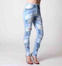 Load image into Gallery viewer, REDFOX HIGHWAIST COLOR BLOCK JEAN (LT. BLUE) PA0479