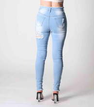 Load image into Gallery viewer, REDFOX HIGHWAIST COLOR BLOCK JEAN (LT. BLUE) PA0479