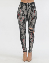 Load image into Gallery viewer, REDFOX HIGHWAIST COLOR SPLATTER JEAN (BLACK) PA0574