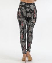 Load image into Gallery viewer, REDFOX HIGHWAIST COLOR SPLATTER JEAN (BLACK) PA0574
