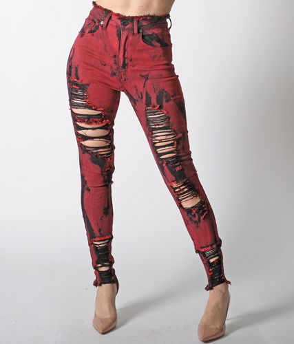 REDFOX OVER DYED JEAN (RED) PA0596