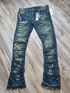 Jordan Craig Martin Stacked Ripple Effect Distressed Jeans (Lager) JTF1157