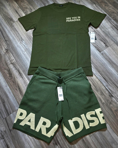 Jordan Craig Paradise T-Shirt & Paradise Knit Shorts (Olive)