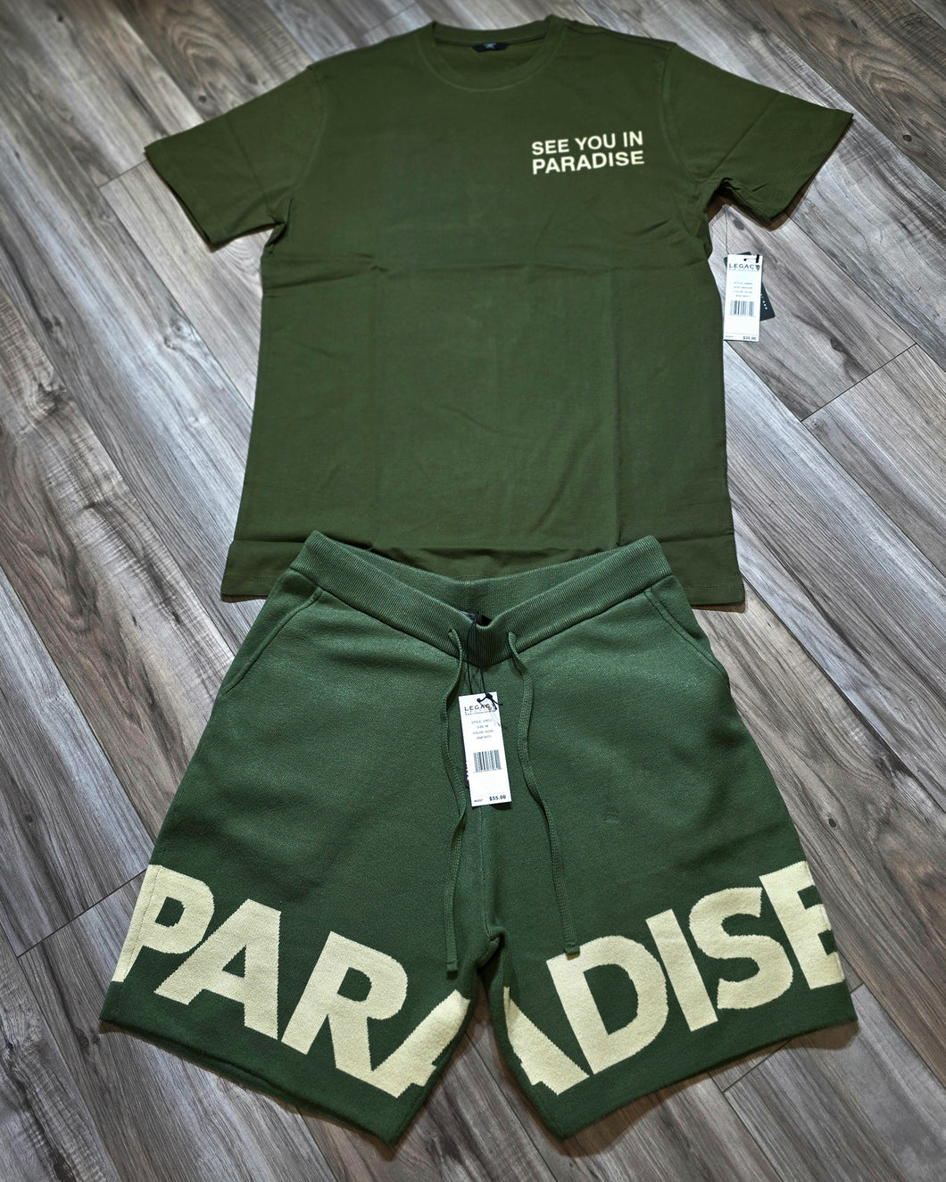 Jordan Craig Paradise T-Shirt & Paradise Knit Shorts (Olive)
