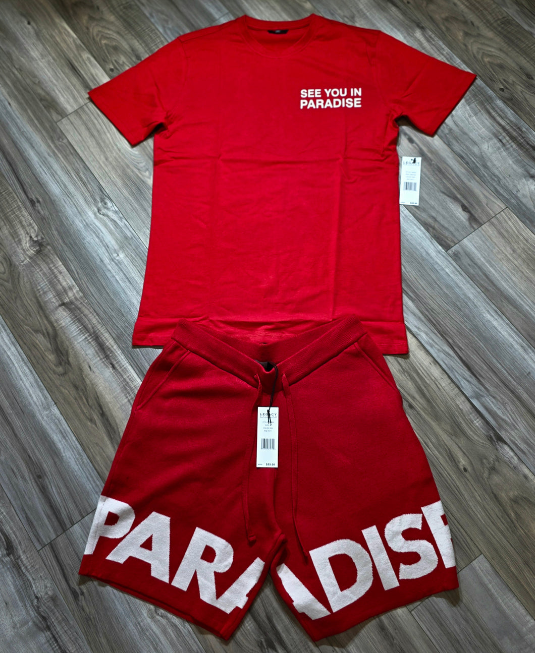 Jordan Craig Paradise T-Shirt & Paradise Knit Shorts (Red)