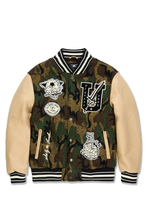 Load image into Gallery viewer, JORDAN CRAIG LIFE OF VICE VARSITY JACKET (VINTAGE CAMO)