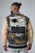 Load image into Gallery viewer, JORDAN CRAIG LIFE OF VICE VARSITY JACKET (VINTAGE CAMO)