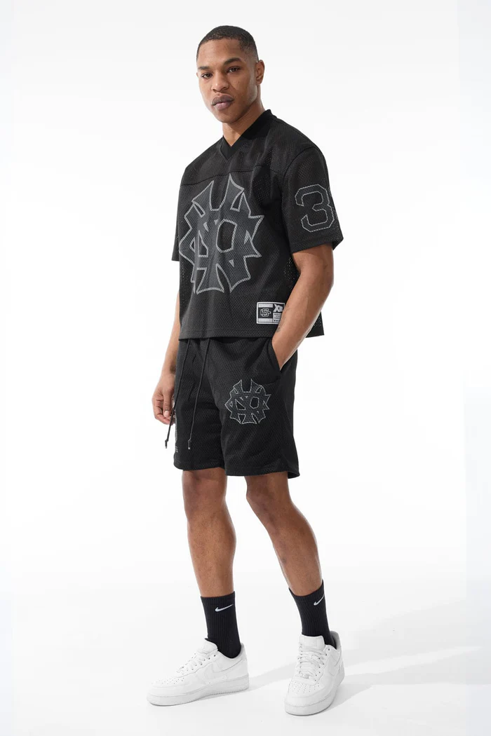 Jordan Craig 5 Borough Football Jersey & Mesh Shorts (Black)
