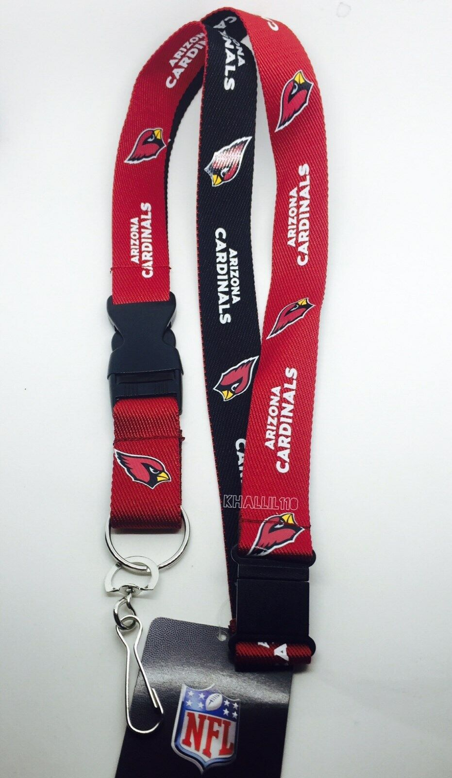 ARIZONA CARDINALS BREAK AWAY WINCRAFT LANYARD w/ DETACHABLE BUCKLE