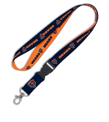 CHICAGO BEARS WINCRAFT ORANGE REVERSIBLE LANYARD w/ DETACHABLE BUCKLE