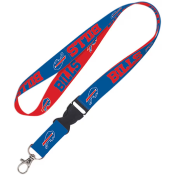 BUFFALO BILLS WINCRAFT ROYAL REVERSIBLE LANYARD w/ DETACHABLE BUCKLE