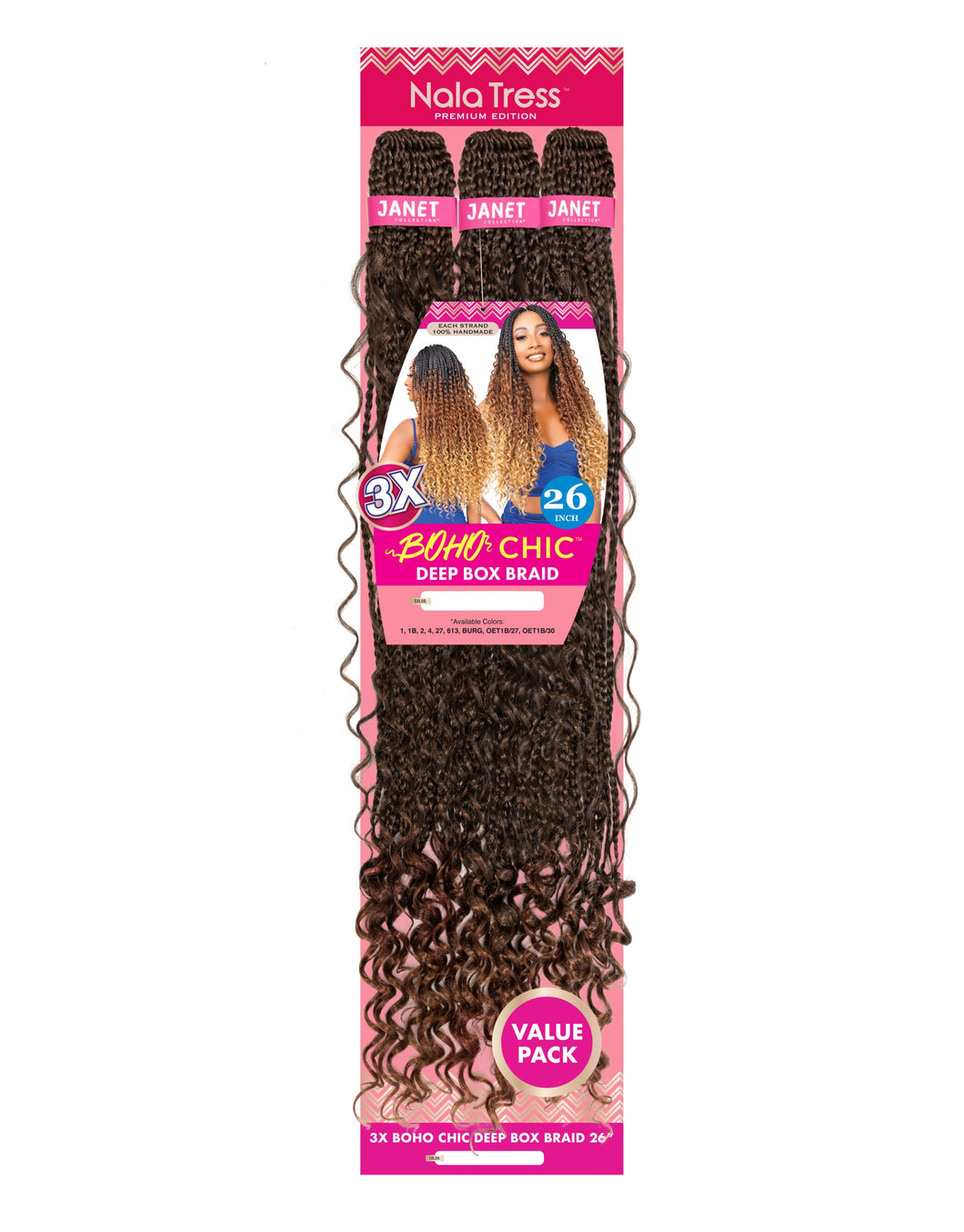 JANET COLLECTION BOHO CHIC DEEP BOX BRAID 3x 