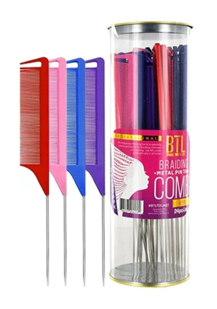 BTL BRAIDING METAL PIN TAIL COMB ASSORT