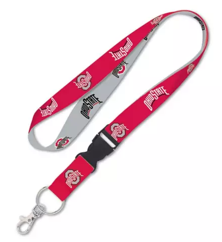 OHIO STATE BUCKEYES WINCRAFT REVERSIBLE LANYARD w/ DETACHABLE BUCKLE