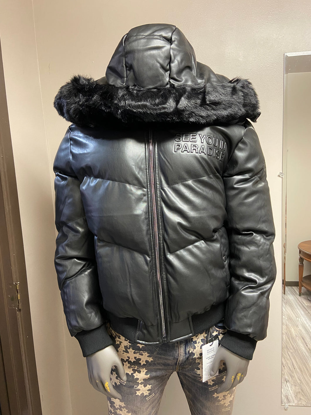 JORDAN CRAIG SYIP EMBOSSED PUFFER JACKET (BLACK)