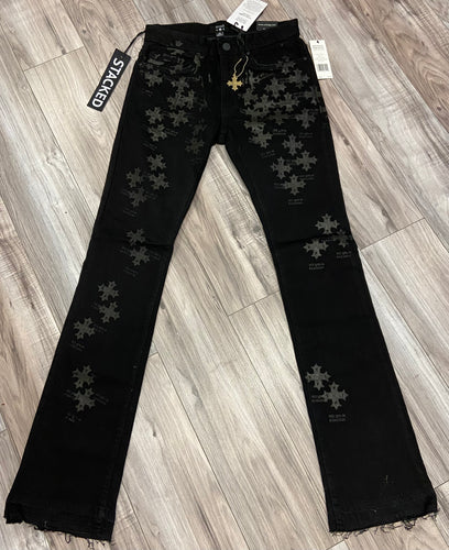JORDAN CRAIG SYIP CROSS MARTIN STACKED JEANS (BLACK)