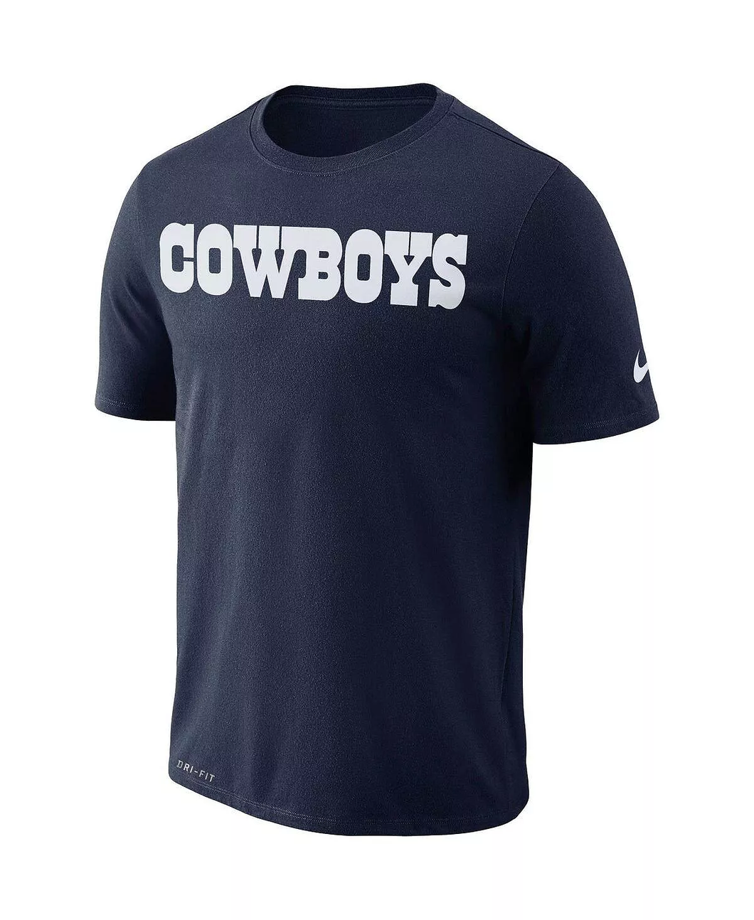 NIKE DALLAS COWBOYS DRI-FIT ESSENTIAL WORDMARK TEE - NAVY