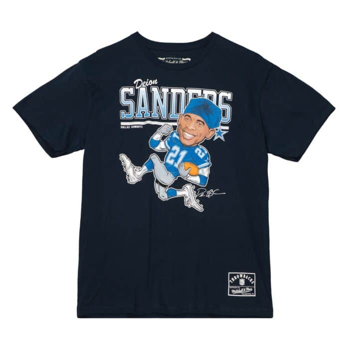 MITCHELL AND NESS DALLAS COWBOYS DEION SANDERS CARICATURE TEE