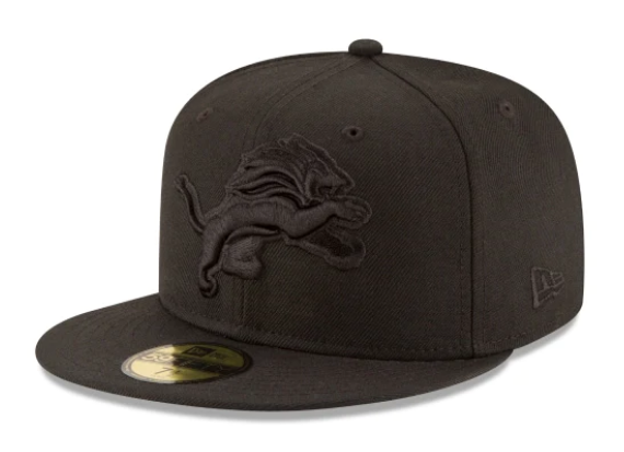 NEW ERA DETROIT LIONS BLACK ON BLACK 59FIFTY FITTED