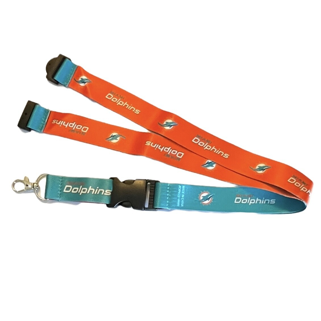 MIAMI DOLPHINS BREAK AWAY LANYARD w/ DETACHABLE BUCKLE