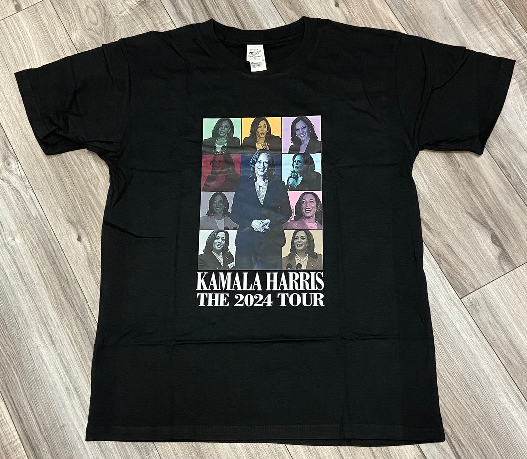KAMALA HARRIS THE 2024 TOUR SHORT SLEEVE T-SHIRT, TOP IN STORES NOW (BLACK)
