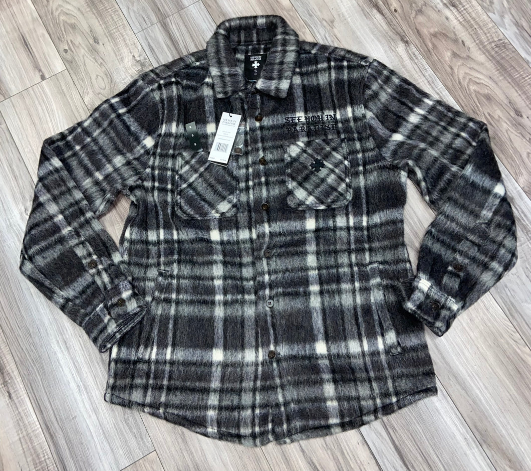 JORDAN CRAIG SYIP FLANNEL SHACKET (INDUSTRIAL BLACK)