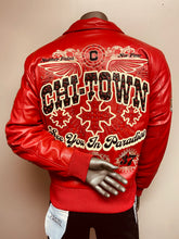 Load image into Gallery viewer, JORDAN CRAIG CHICAGO RHINESTONE BOMBER JACKET (RED)
