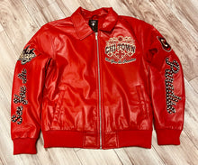 Load image into Gallery viewer, JORDAN CRAIG CHICAGO RHINESTONE BOMBER JACKET (RED)