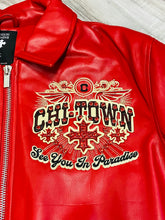 Load image into Gallery viewer, JORDAN CRAIG CHICAGO RHINESTONE BOMBER JACKET (RED)