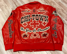 Load image into Gallery viewer, JORDAN CRAIG CHICAGO RHINESTONE BOMBER JACKET (RED)
