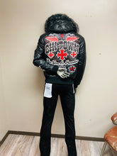 Load image into Gallery viewer, JORDAN CRAIG CHICAGO BOMBER JACKET W/ HOOD (BLACK)