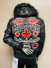 Load image into Gallery viewer, JORDAN CRAIG CHICAGO BOMBER JACKET W/ HOOD (BLACK)