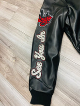 Load image into Gallery viewer, JORDAN CRAIG CHICAGO BOMBER JACKET W/ HOOD (BLACK)