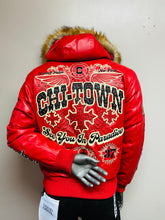 Load image into Gallery viewer, JORDAN CRAIG CHICAGO BOMBER JACKET W/ HOOD (RED)