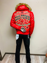 Load image into Gallery viewer, JORDAN CRAIG CHICAGO BOMBER JACKET W/ HOOD (RED)